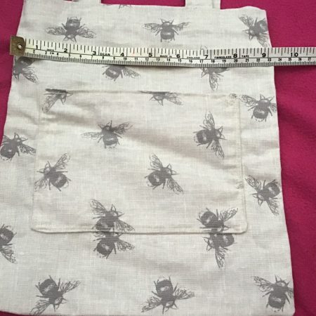 Homemade Small Simple Cute Bee Tote Bag with front pocket Free P&P