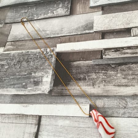 Glass pendant and gold plated snake chain