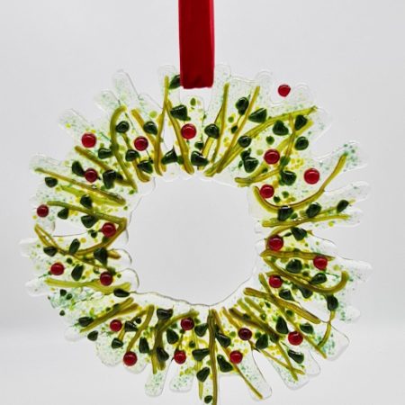 Fused Glass berry hanging wreath