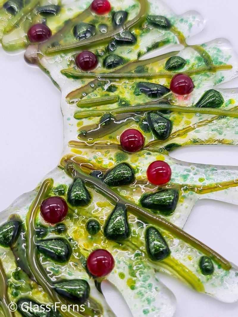 Fused Glass berry hanging wreath