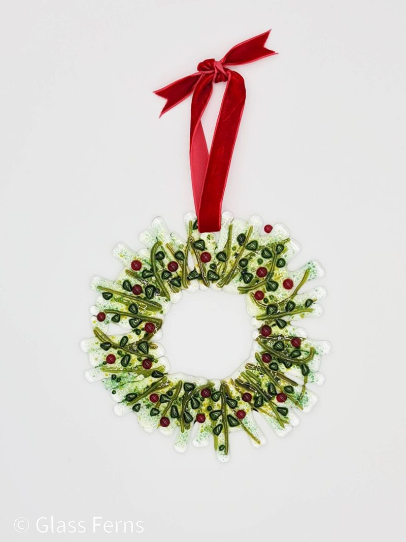 Fused Glass berry hanging wreath