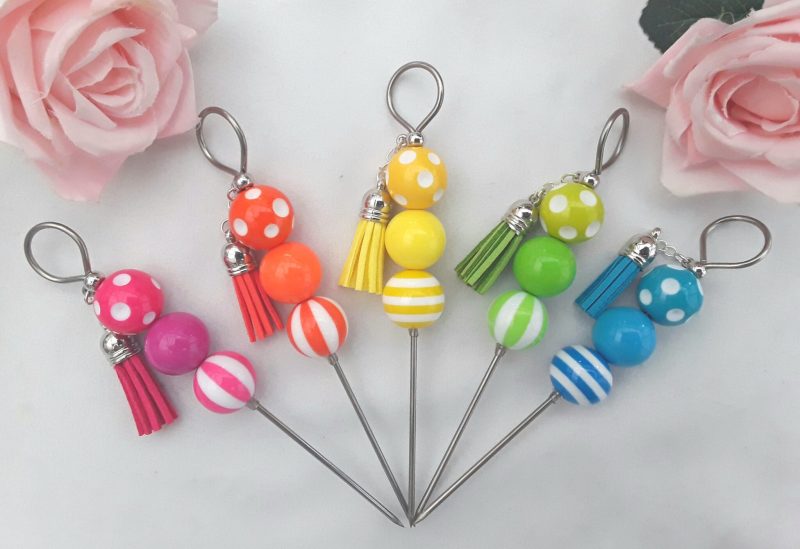 Handmade beaded cookie scribe, handmade beaded cake tester