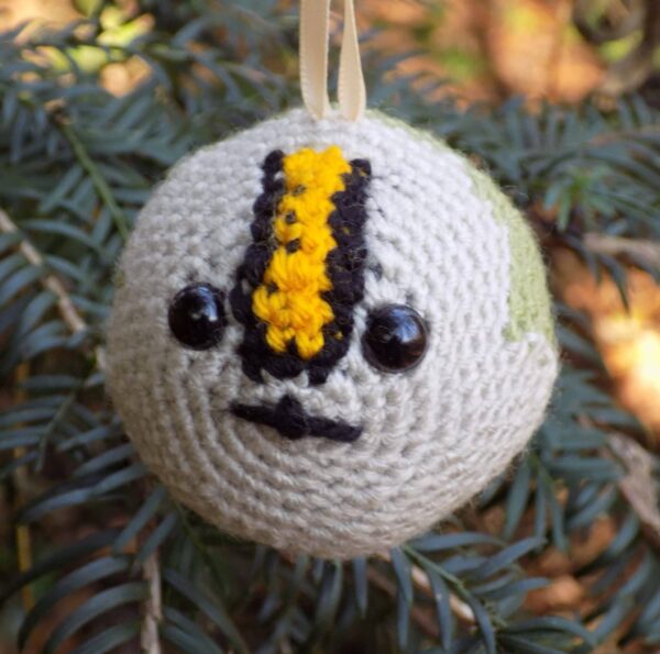 Goldcrest crocheted tree decoration - ready to ship