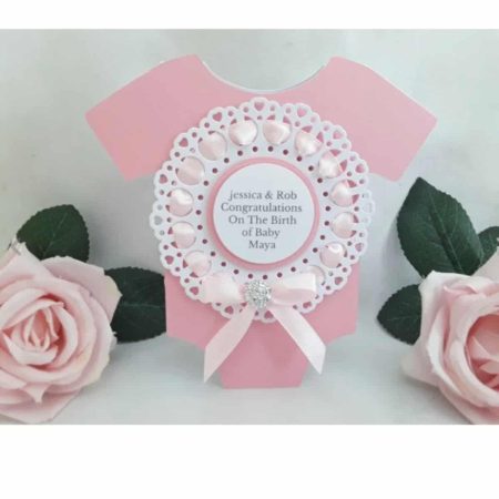 Personalised Baby Bodysuit New Baby Card, New Baby Bodysuit CardPersonalised Baby Bodysuit New Baby