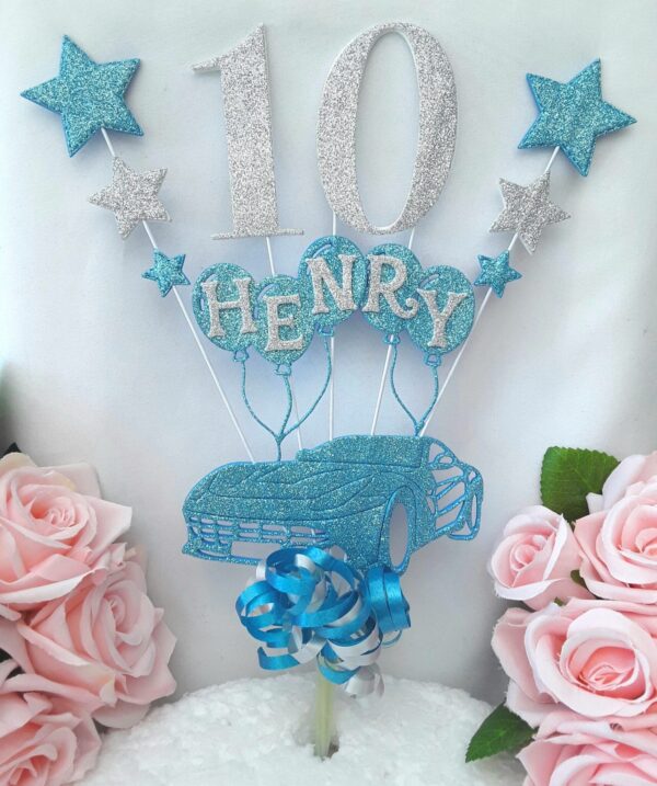 Personalised Sports Car Cake Topper, Glitter sports car cake topper