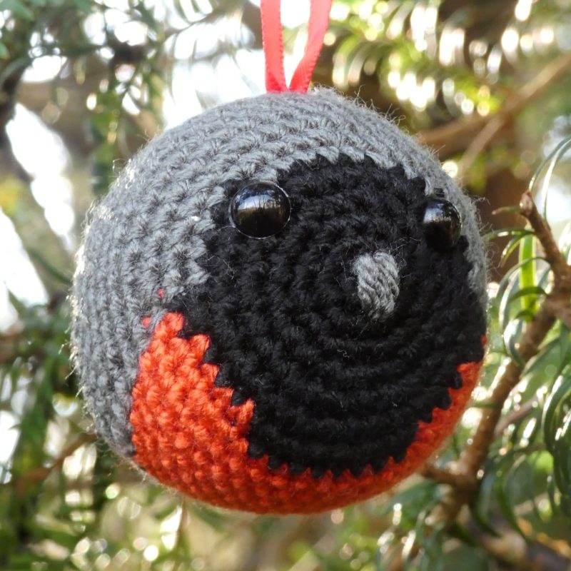 Redstart crocheted tree decoration - ready to ship