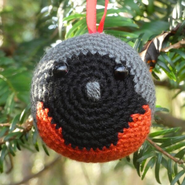 Redstart crocheted tree decoration - ready to ship