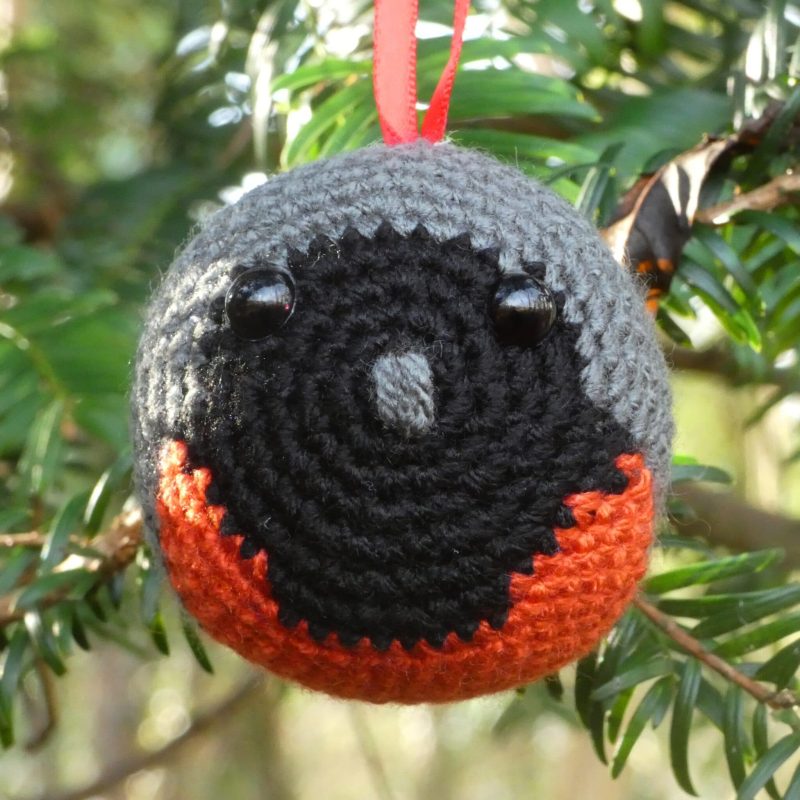 Redstart crocheted tree decoration - ready to ship