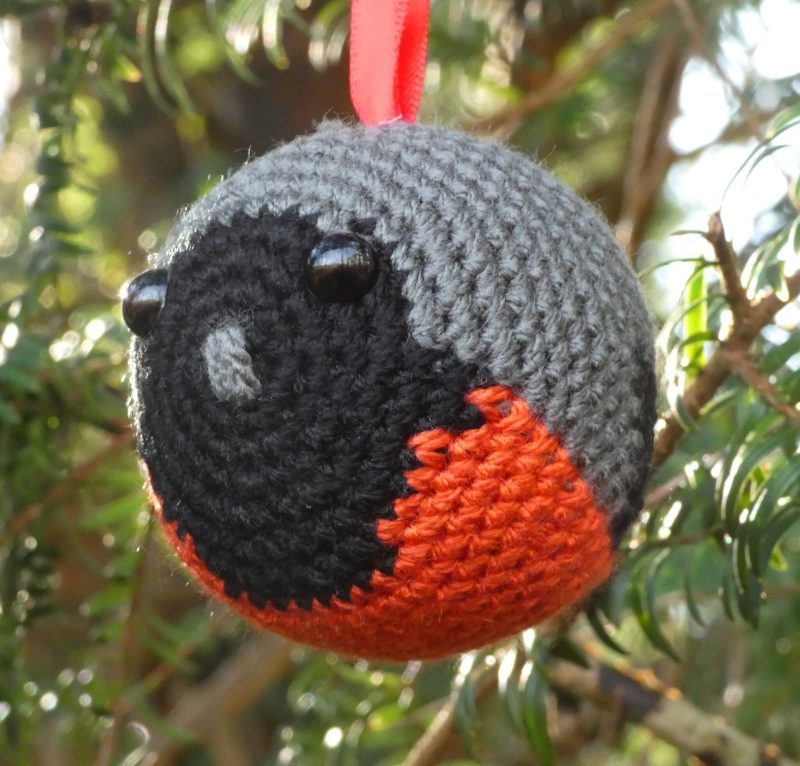 Redstart crocheted tree decoration - ready to ship