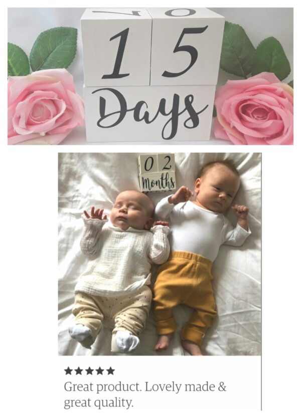 Milestone Baby Wood Blocks, wood blocks, painted milestone blocks, painted blocks