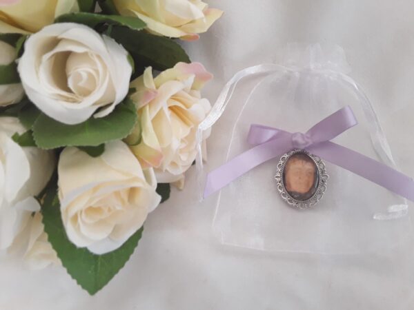Groom Buttonhole Photo Charm,Wedding Memory Charm, Memory brooch