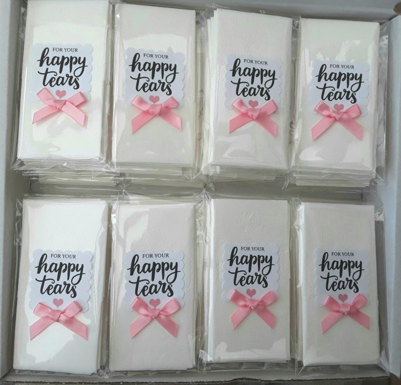 Wedding Happy tears tissues, wedding happy tears tissues, wedding guest tissues, wedding tissue pkt