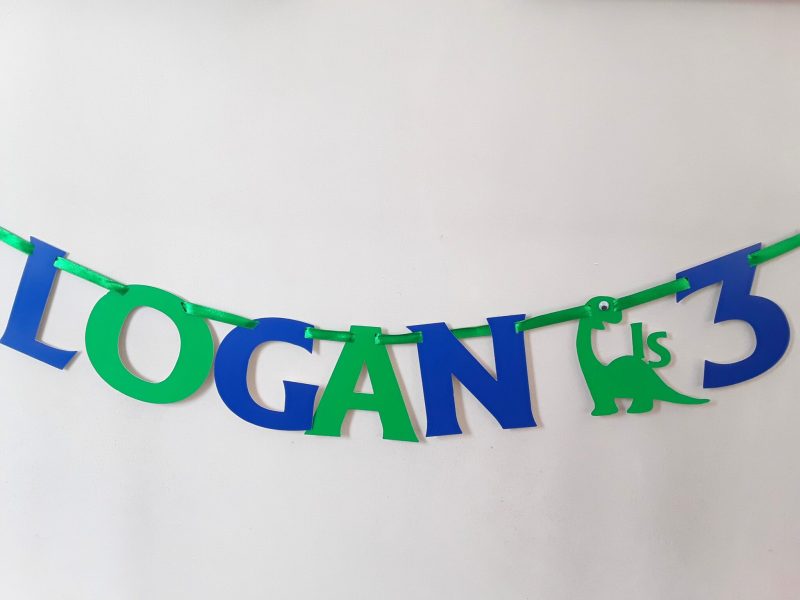 Personalised Dino Bunting, ANY AGE Dino Party, Dinosaur Bunting, Dino Room Decor