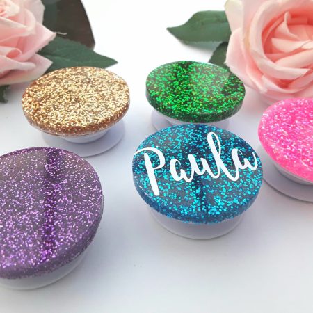 Personalised Glitter mobile phone grip, 17 Glitter colours