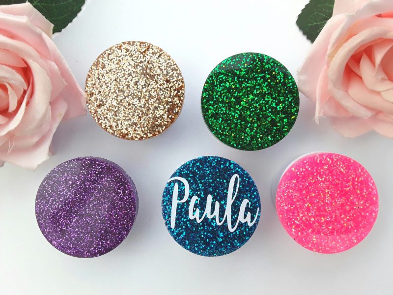 Personalised Glitter mobile phone grip, 17 Glitter colours