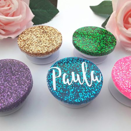 Personalised Glitter mobile phone grip, 17 Glitter colours