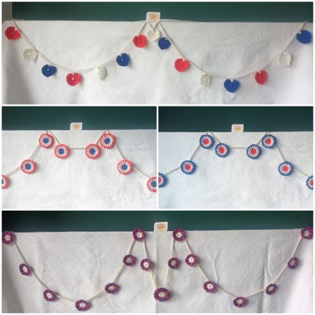 Red White and Blue Crochet Garland
