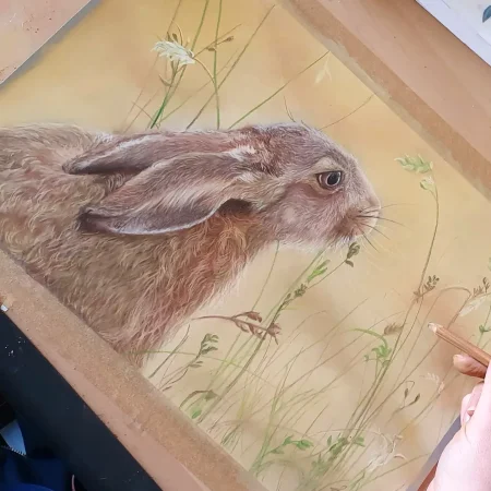 Hare Pastel Artwork - original hand drawn piece