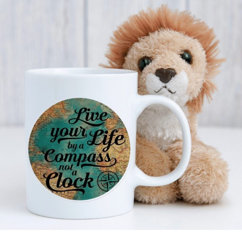 Live Your Life By A Compass Coffee Mug
