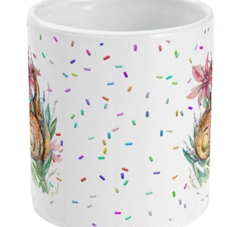 Watercolour Snail and Flower Coffee Mug