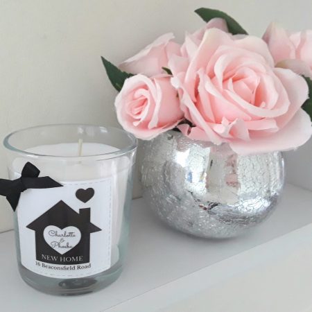 Personalised new home candle, new home gift, house warming gift