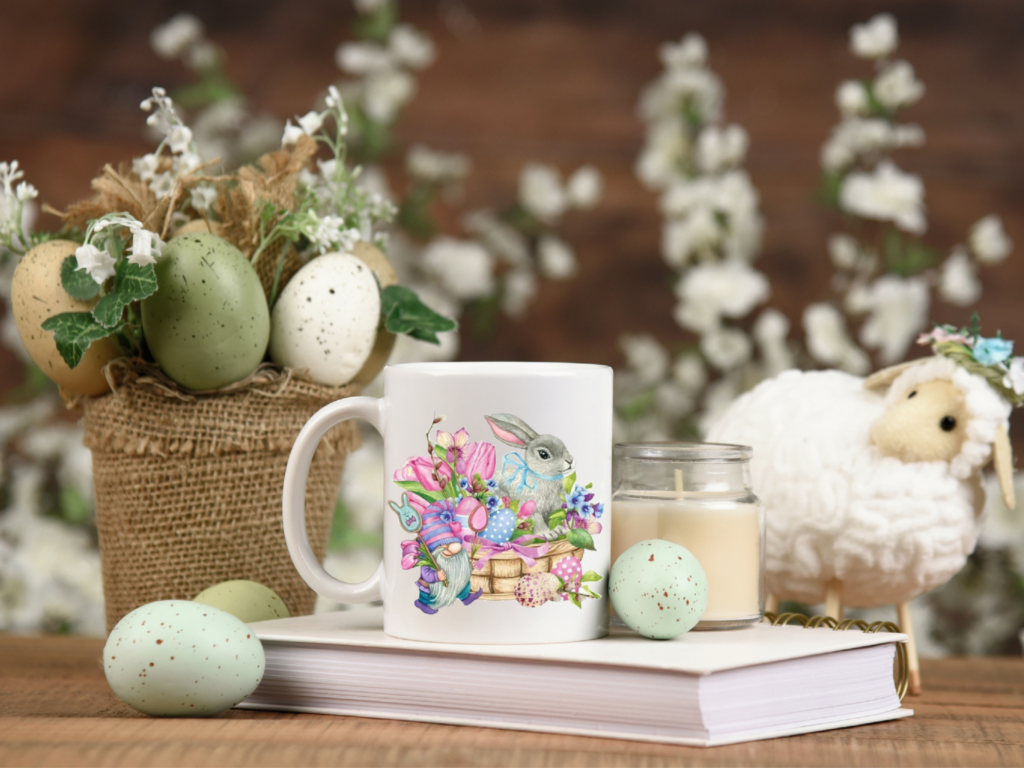 Easter Bunny and Gnome Coffee Mug