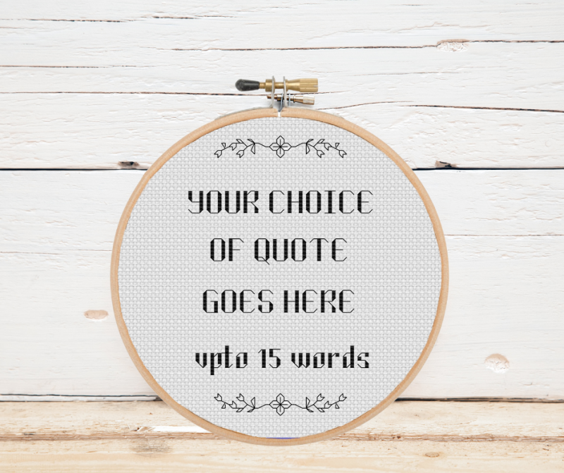 Custom Quote Cross Stitch Embroidery, Bespoke Wall Hanging, Gift for Her, Cotton Anniversary