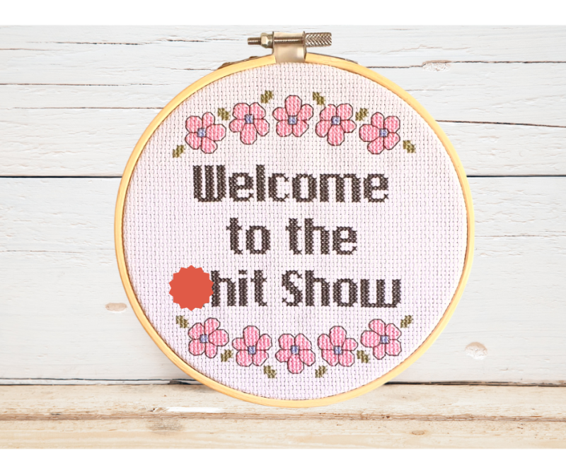Adult Embroidery Quote, Finished Cross Stitch, Funny Housewarming Gift, Crafters Quote