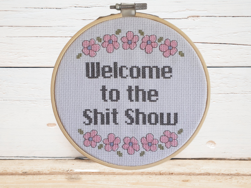 Adult Embroidery Quote, Finished Cross Stitch, Funny Housewarming Gift, Crafters Quote