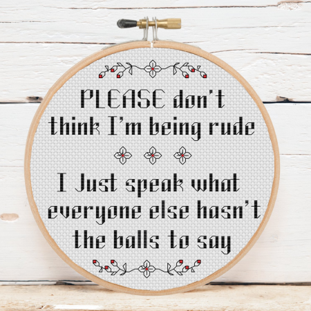 Finished Cross Stitch Wall Art Quote, Bestie Gift, Present for Best Friend, Midlife Gift, Funny Gift