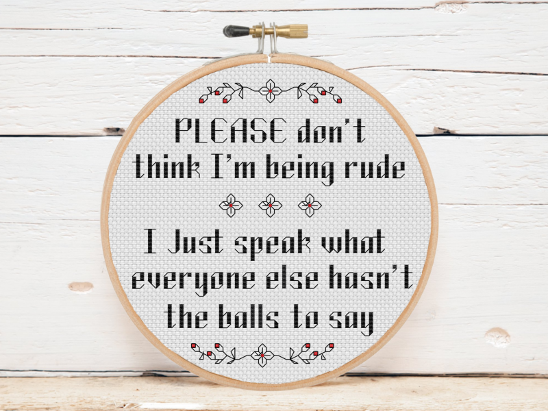 Finished Cross Stitch Wall Art Quote, Bestie Gift, Present for Best Friend, Midlife Gift, Funny Gift