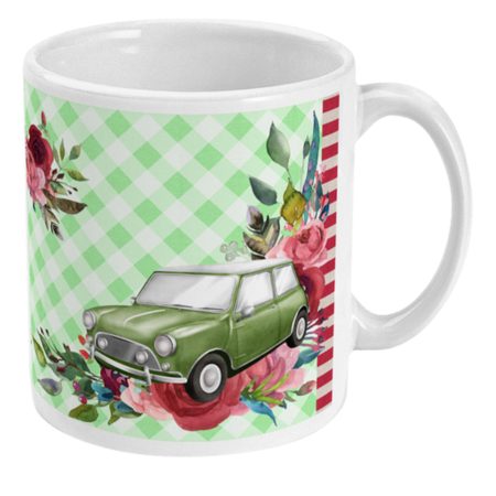 Classic Mini car and Caravan Coffee Mug