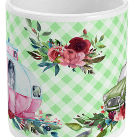 Classic Mini car and Caravan Coffee Mug