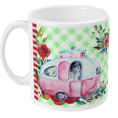 Classic Mini car and Caravan Coffee Mug
