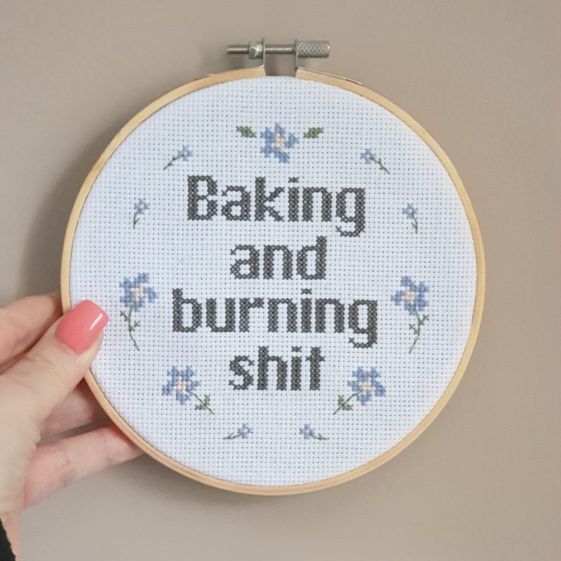 Funny Baking and Burning Shit Kitchen Wall Art, Valentine Gift, Wall Hanging Kitchen Sign