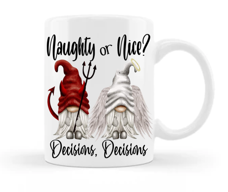 Naughty or Nice Gnomes Coffee Mug