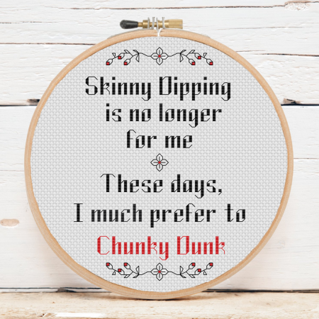 Funny Framed Cross Stitch Quote, Menopausal Phrase, Birthday Present