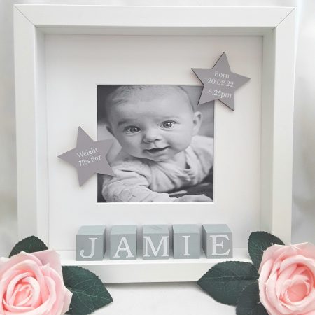 New baby frame, nursery decor, baby keepsake frame, new baby frame, new baby gift