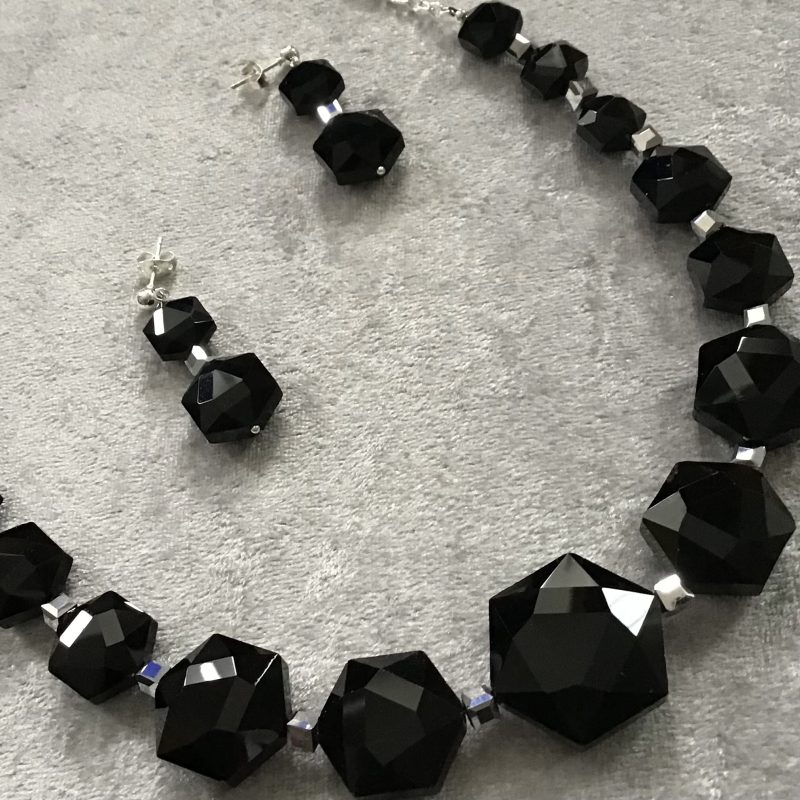 Black Art Deco style jewellery set