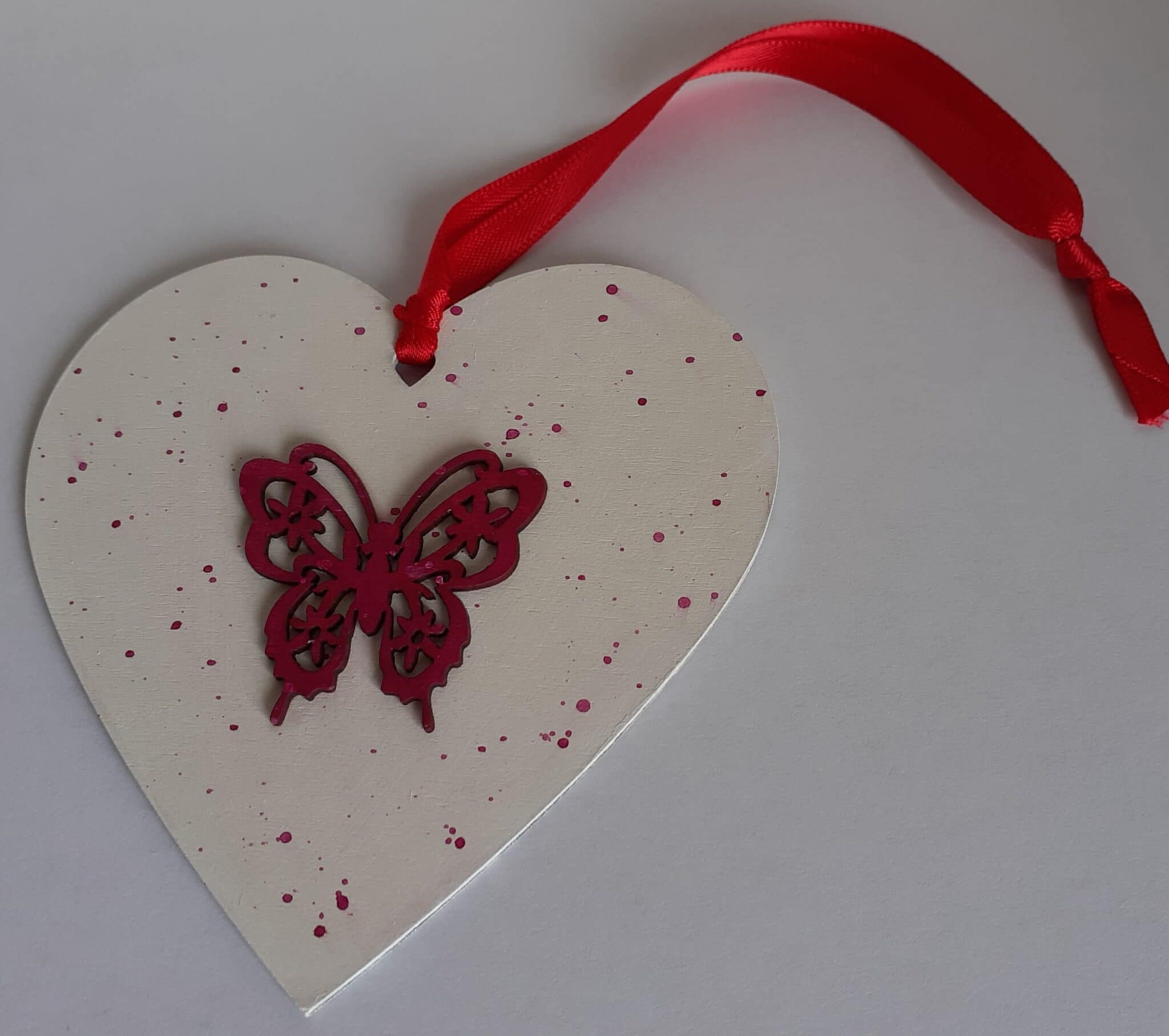 Hand painted wooden wall hanging/plaque of a butterfly