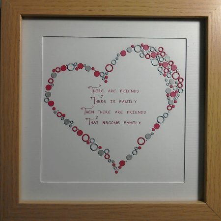 Friends Family Framed Quote - Heart Shape