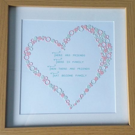 Friends Family Framed Quote - Heart Shape