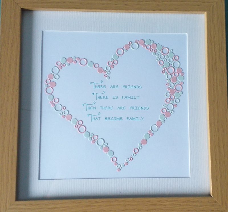 Friends Family Framed Quote - Heart Shape