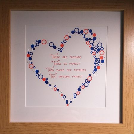 Friends Family Framed Quote - Heart Shape