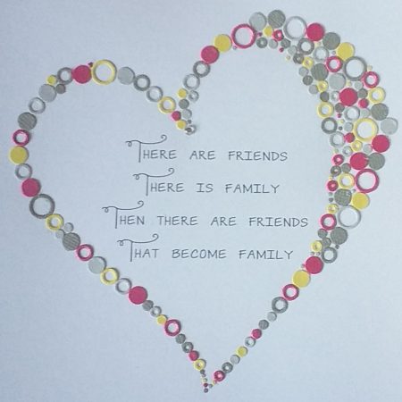 Friends Family Framed Quote - Heart Shape
