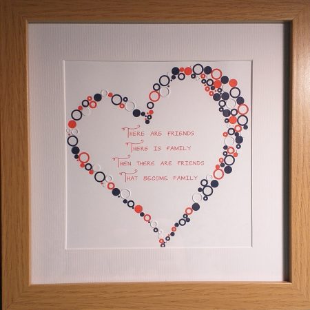 Friends Family Framed Quote - Heart Shape