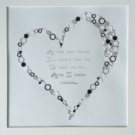 Friends Family Framed Quote - Heart Shape