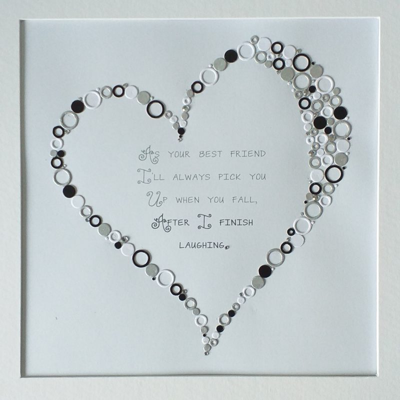 Friends Family Framed Quote - Heart Shape