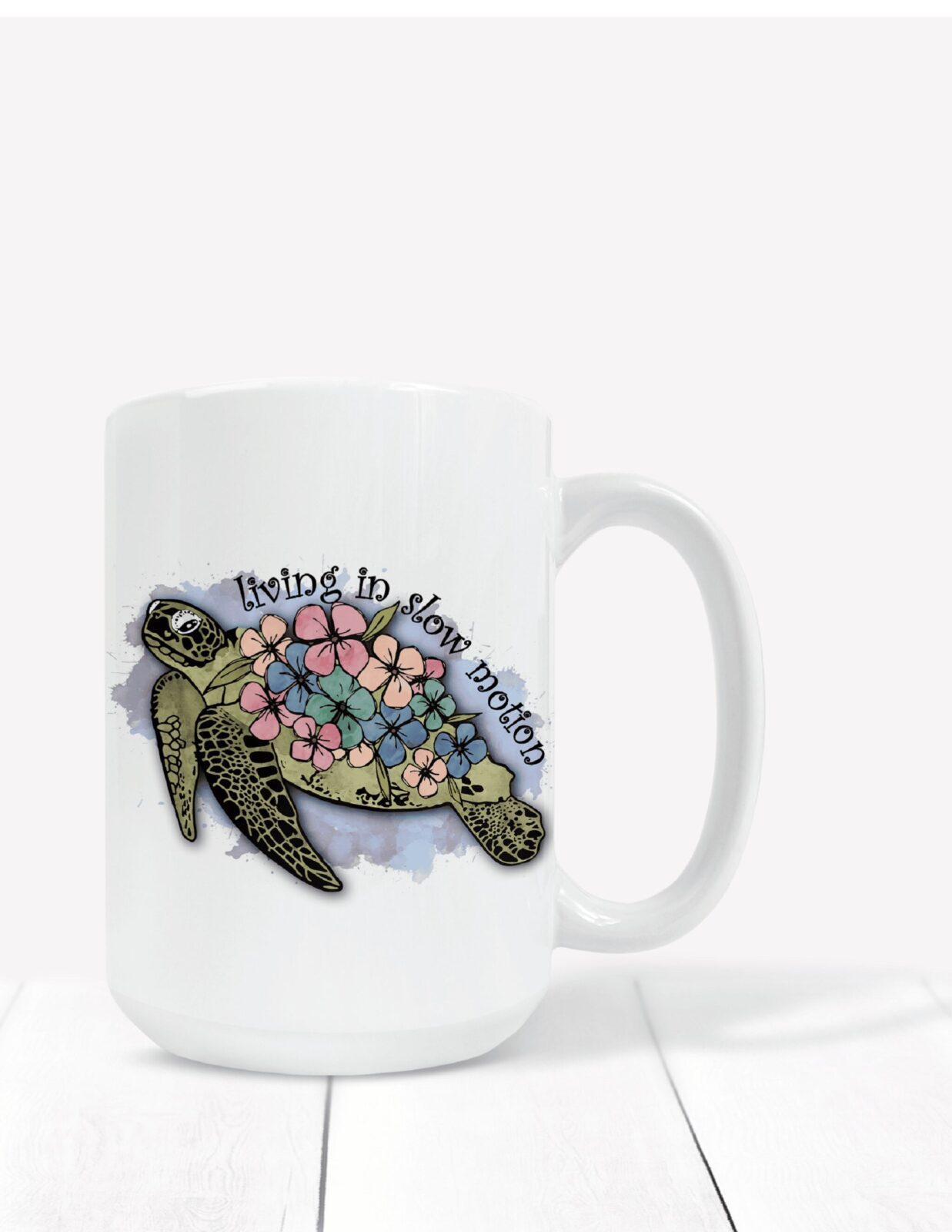 Living in Slow Motion Turtle Mug