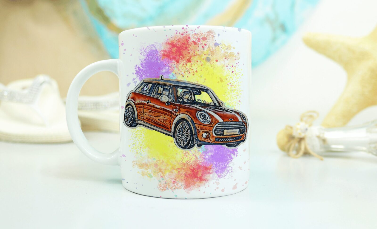 Rainbow Splashed Mini Car Mug